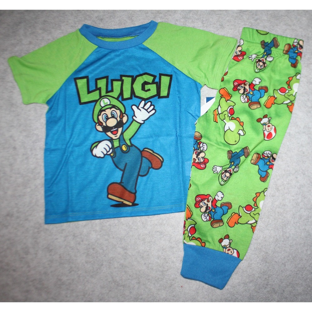 Boys Super Mario Luigi toddler pajama set shirt and pants size 2T NWT